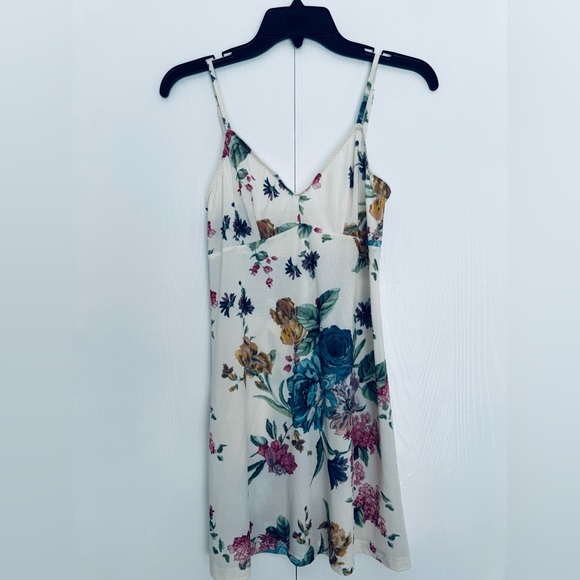 Zimmermann floral long sleeves dress with linen slip white multi color Au 0 US 4 - Picture 11 of 16